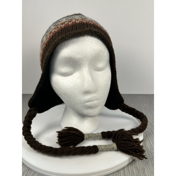 STETSON Ear Flap Hat Knit Wool Fleece Lined Sherpa Beanie w/Tassels Ski Winter - Picture 5 of 6